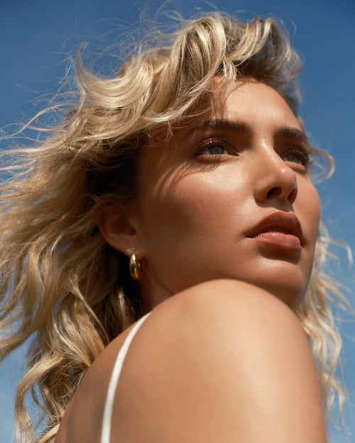 image of model with lash serum on eyelashes