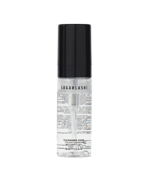 A bottle of Cleansing Base eyelash extensions cleanser.