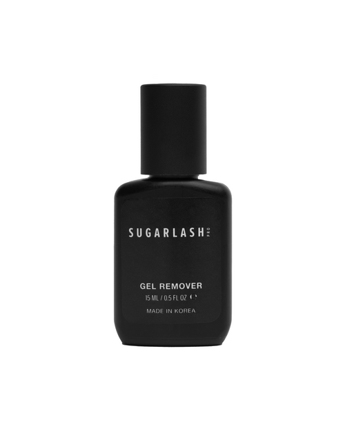 A bottle of Eyelash Extensions Remover against a white background.