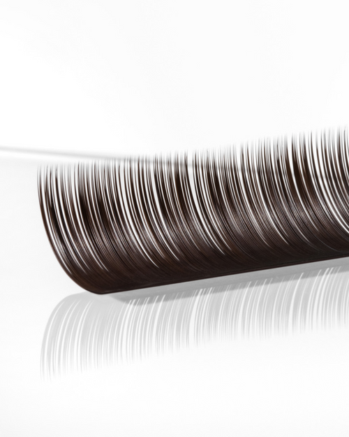 A strip of Brunette Brown Eyelash Extensions for Lash Artists
