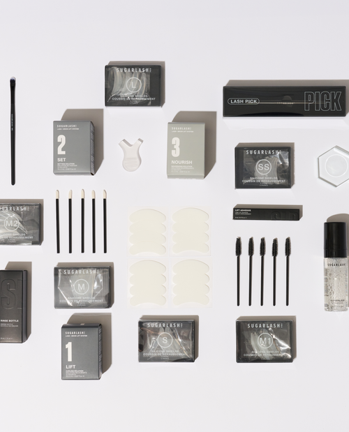 Image of Lash Lift Kit and Brow Kit containing tools and solutions